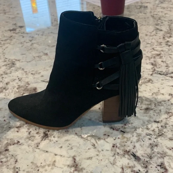 Marc Fisher Black Ankle Booties with Buckle Detail - Picture 3 of 5